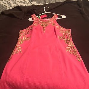 NWT-Lily Pulitzer Tina Stretch shift Dress in Coral Sunset